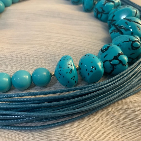 Fashion Jewelry Teal Multi- Layer Choker - Picture 4 of 6